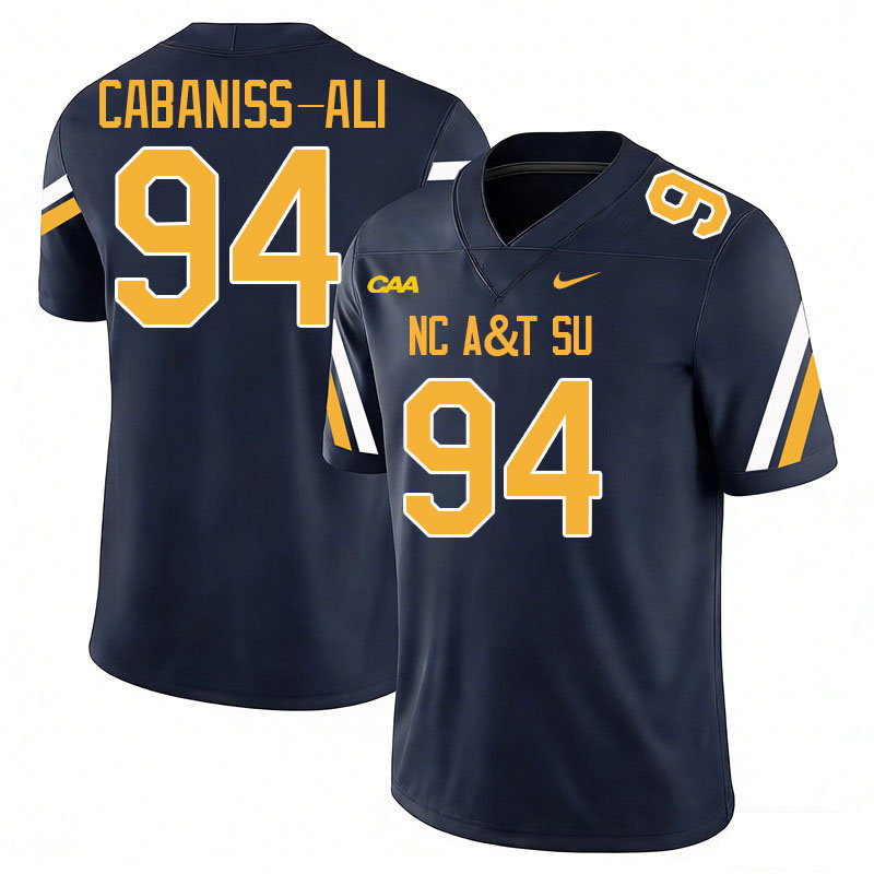 North Carolina A&T Aggies #94 Sidiq Cabaniss-Ali College Football Jerseys,Uniforms-Navy